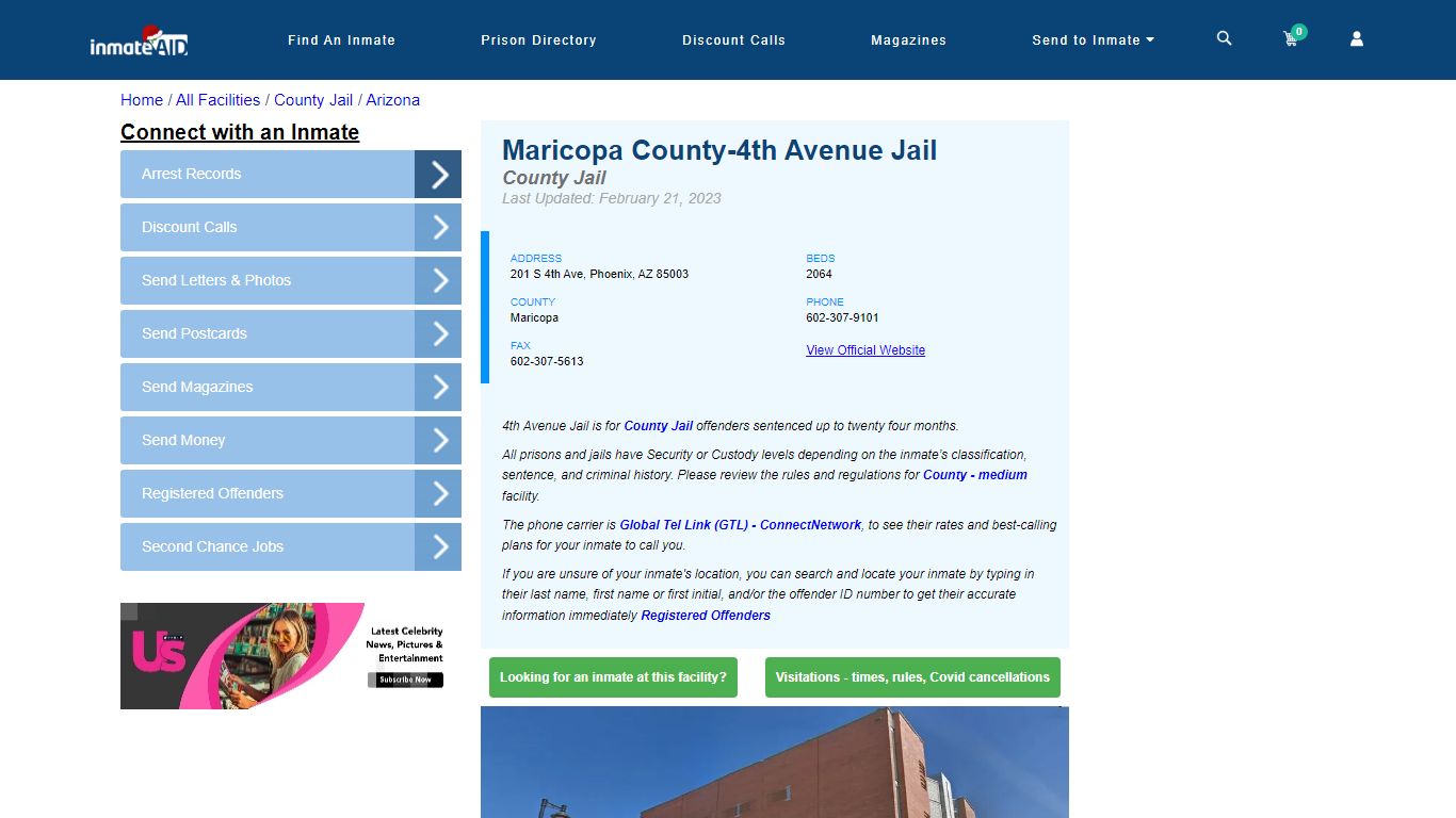 Maricopa County-4th Avenue Jail - Inmate Locator - Phoenix, AZ